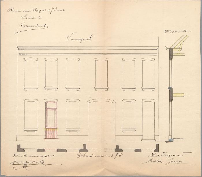 Goossens-Maes J., Warandestraat nr. 91, veranderen raam in deur, 18/10/1901
