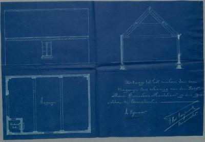 Fleerackers H., Graatakker Wijk T nrs. 231d en 232g, bouwen magazijn aan woning, 9/6/1903
