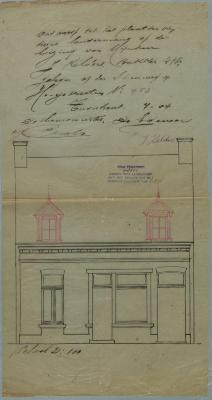 Kelders J.B., Steenweg van Turnhout op Hoogstraten nr. 453, plaatsen van 2 lanterneaux op huizing, 6/8/1904