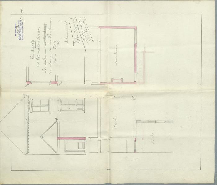 Rommens (dokter), Otterstraat nr. 2, bouwen kamer boven achterdeel huizing, 9/3/1904
