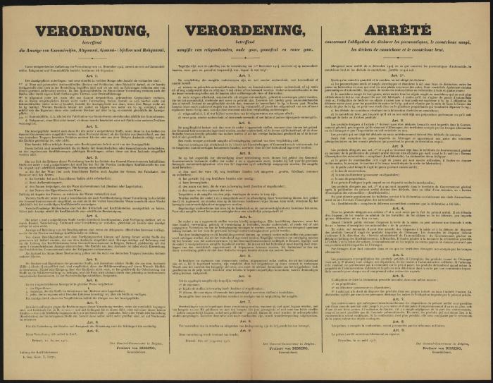  Verordening betreffend aangifte van rekgombanden, oude gom, gomafval en ruwe gom