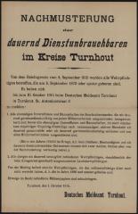 Nachtmusterung der dauernd Dienstunbrauchbaren im Kreise Turnhout