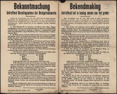 Bekendmaking betreffend het in beslag nemen van het graan