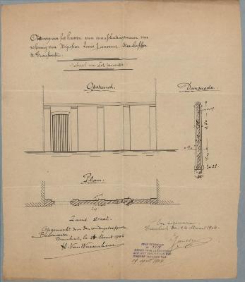 Janssens Louis, Zandstraat, bouwen afsluitingsmuur, 19/4/1904