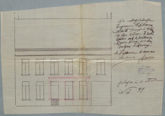 Van Meesche René, Otterstraat nr. 39 - Provinciale baan van Turnhout naar Mol, veranderen ramen en deur in huis, 4/5/1905