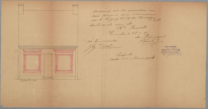 Pauwels Joan, Staatsbaan van Turnhout naar Breda - Kastelein nr. 59, veranderen 2 vensterramen in vitrienramen, 17/2/1905