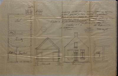 Nuyts Ch., Staatsbaan van Turnhout naar Breda - linkerzijde - nabij paal 7k, bouwen huis, 14/5/1906