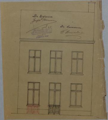 Biermans-Roest Joseph, Patersstraat nr. 17 Wijk Q nr. 219a - Staatsbaan van Turnhout naar Tilburg, veranderen raam in deur, 13/7/1908