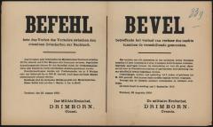 Bevel betreffende het verbod van verkeer des nachts tusschen de gemeenten