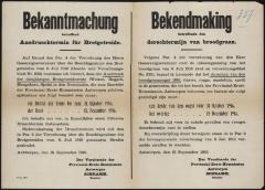 Bekendmaking betreffende den dorschtermijn van broodgraan