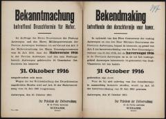 Bekendmaking betreffende den dorschtermijn van haver