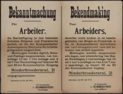 Bekendmaking voor arbeiders