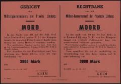Rechtbank van het Militair-Gouvernement der provincie Limburg - Moord