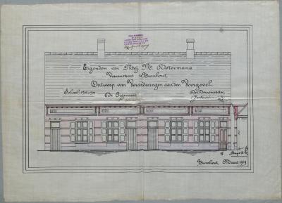 Botermans Melanie, Vianenstraat, bouwen nieuwe voorgevel aan 4 huizen, 20/4/1909