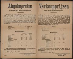 Verkoopprijzen voor suiker en broodsmeersel