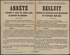 Besluit betreffende het binnenkomen van het nog in het bezit der voortbrengers zijnde graan