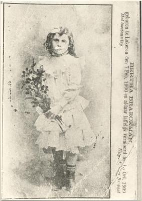 Bertha Broeckman, vermoord op 9 jarige leeftijd