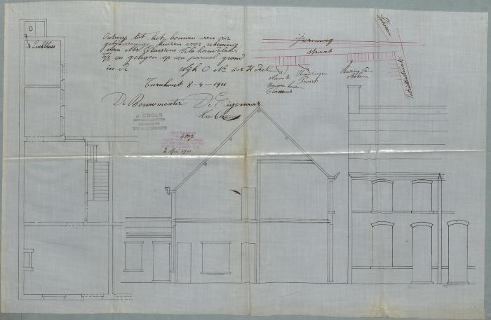 Claessens Henri, Papenbruggestraat Sectie O nr. 602 k (deel), bouwen 4 huizen, 2/5/1911