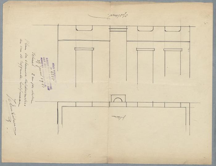 Adriaensen J., Statiestraat nr. 38, maken 3 staande keldergaten in plint huizing en metsen koolkelderschuif , 27/6/1911