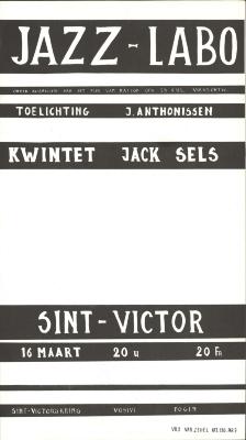 "Jazz-labo Kwintet Jack Sels (…) 16 maart", affiche
