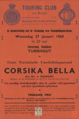 "Grote toeristische voordracht: Corsika Bella (…) woensdag 27 januari 1960", affiche
