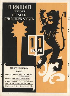 "Turnhout herdenkt de slag der gulden sporen (…) 1953", affiche
