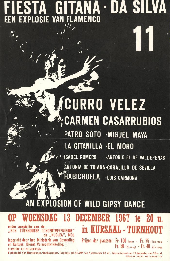 "Fiesta gitana da silva 11 (…) woensdag 13 december 1967", affiche
