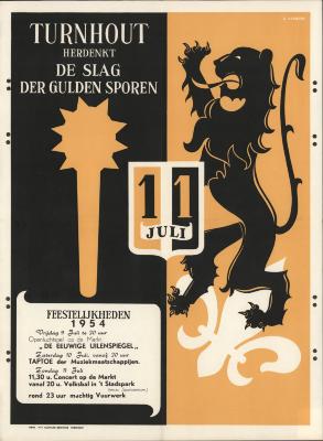 "Turnhout herdenkt de slag der gulden sporen (…) 1954", affiche
