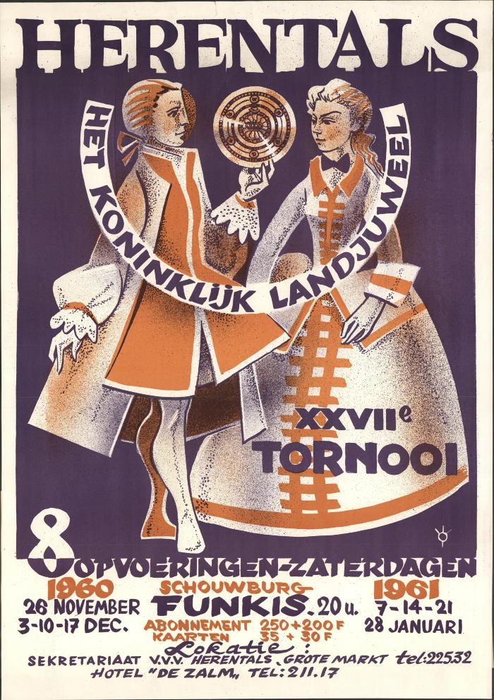 "Herentals Het koninklijk landjuweel XXVIIe tornooi (…) november 1960 januari 1961", affiche
