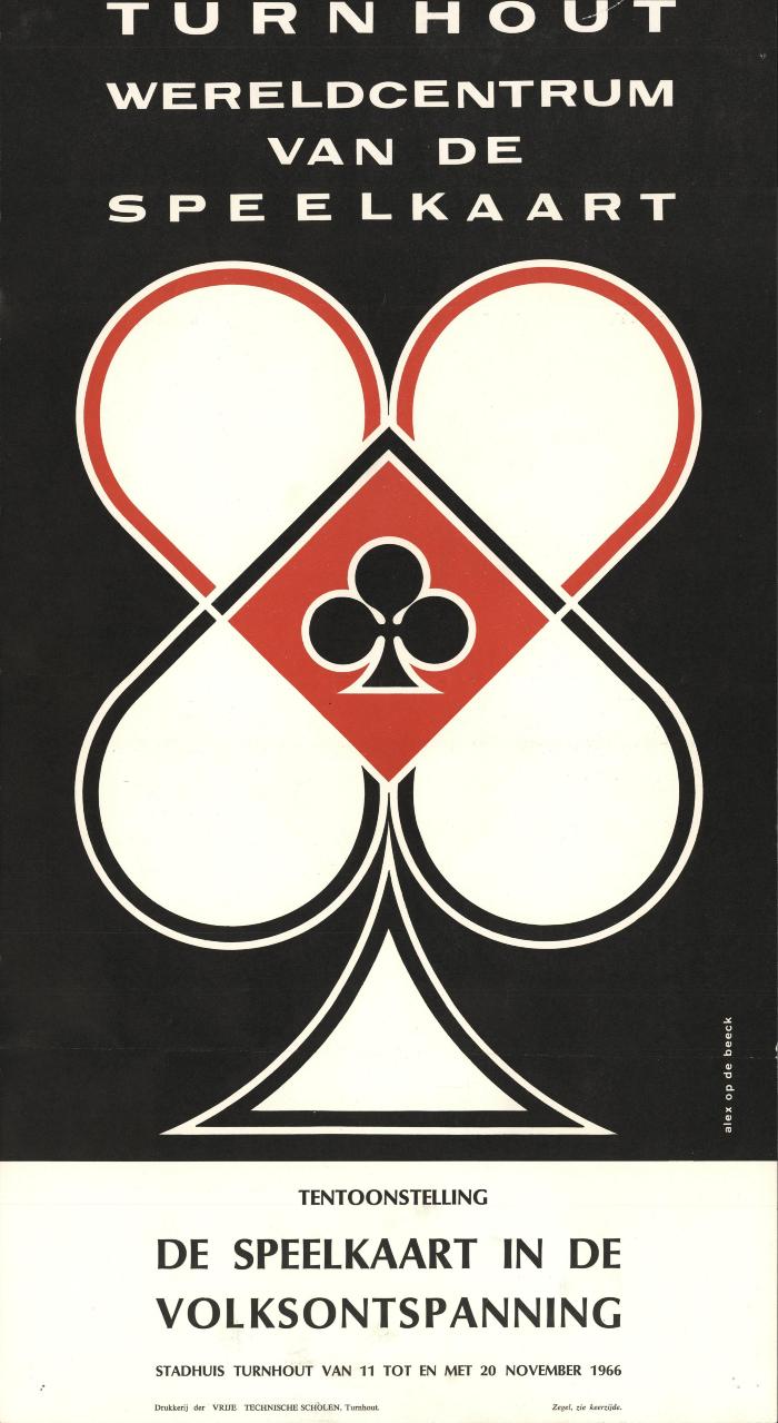 "Tentoonstelling. De speelkaart in de volksontspanning (…) van 11 tot en met 20 november 1966", affiche
