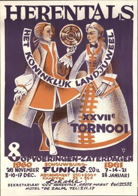"Herentals Het koninklijk landjuweel XXVIIe tornooi (…) november 1960 januari 1961", affiche
