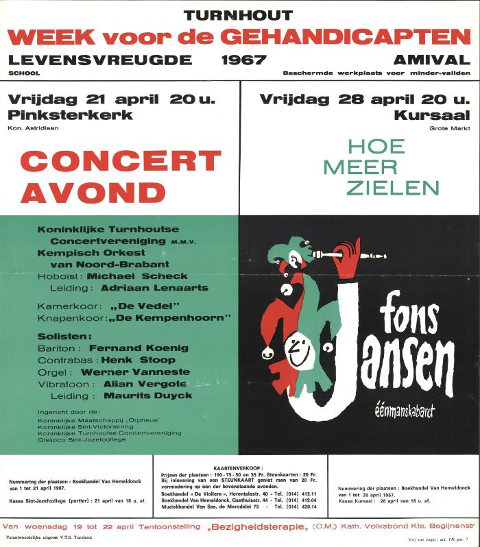 "Week voor de gehandicapten (…) 21 en 28 april 1967", affiche
