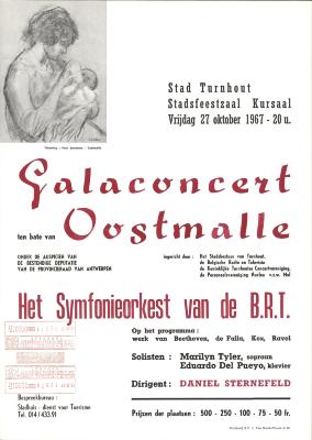"Galaconcert ten bate van Oostmalle (…) vrijdag 27 oktober 1967", affiche
