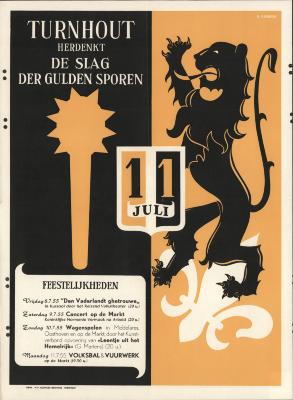 "Turnhout herdenkt de slag der gulden sporen (…) 1955", affiche
