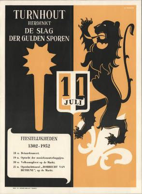 "Turnhout herdenkt de slag der gulden sporen (…) 1952", affiche
