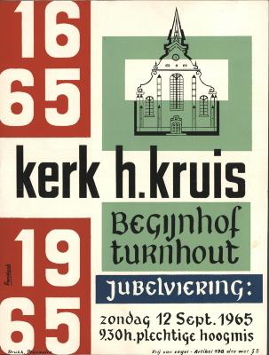 "Kerk H. Kruis jubelviering begijnhof Turnhout (…) zondag 12 september 1965", affiche

