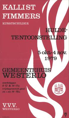 "Kallist Fimmers huldetentoonstelling (…) 5 oktober - 4 november 1979", affiche
