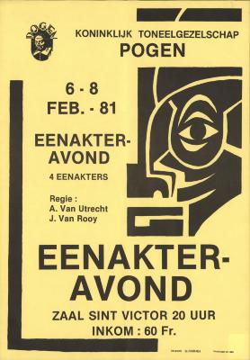 "Eenakteravond (…) 6-8 februari 1981", affiche

