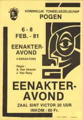 "Eenakteravond (…) 6-8 februari 1981", affiche
