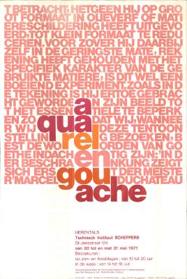"Aquarel en gouache (…) 20 tot en met 31 mei 1971", affiche
