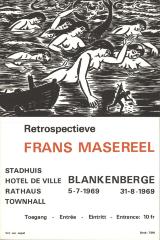 "Retrospectieve Frans Masereel (…) 5 juli 1969 tot 31 augustus 1969", affiche, klein formaat
