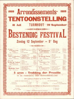 "Arrondissementstentoonstelling Bestendig festival (…) 18 juli tot 20 september", affiche
