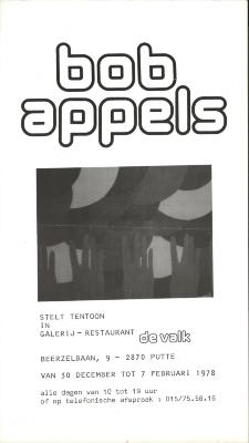 "Bob Appels (…) 30 december tot 7 februari 1978", affiche
