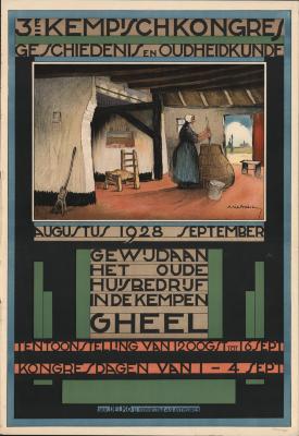 "3e Kempisch kongres geschiedenis en oudheidkunde  (…) augustus september 1928", affiche

