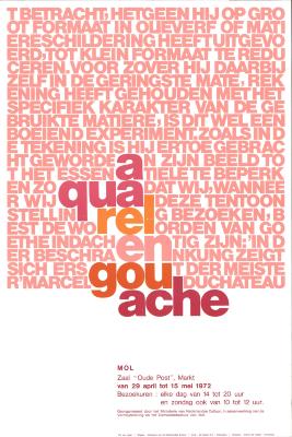 "Aquarel en gouache (…) 29 april tot 15 mei 1972", affiche
