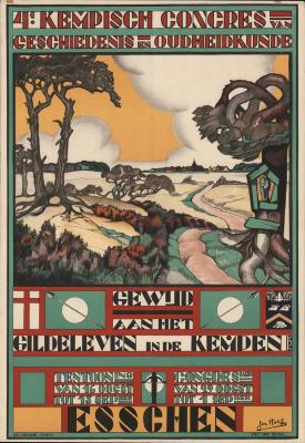 "4e Kempisch kongres van geschiedenis en oudheidkunde  (…) augustus september 1931", affiche
