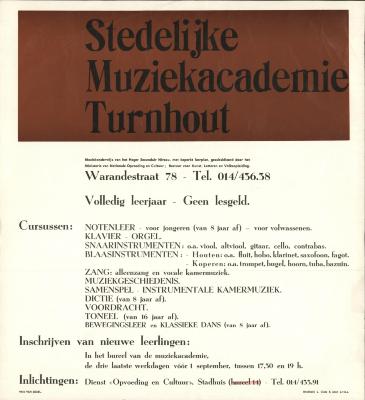 "Stedelijke Muziekacademie Turnhout", affiche
