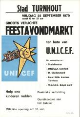 "Groots verlichte feestavondmarkt (…) vrijdag 25 september 1970", affiche
