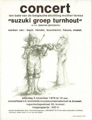 "Concert 'suzuki groep Turnhout' (…) zaterdag 3 november 1979", affiche
