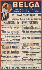 "Stad Turnhout. Stedelijk sportverbond. Kalender der sportfeesten (…) april tot augustus", affiche
